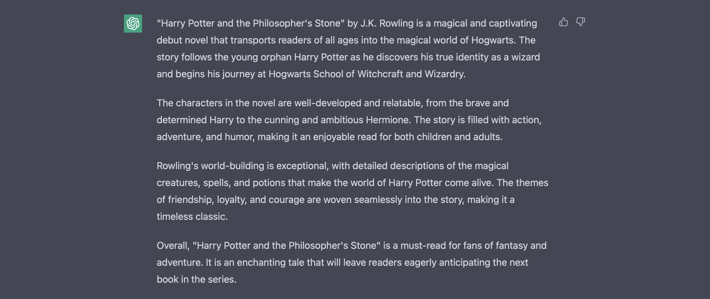 Harry potter ai book review